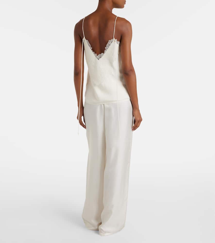 Róhe Lace-trimmed satin camisole