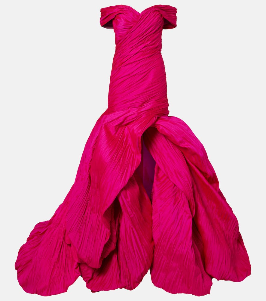 Off-shoulder bustier gown