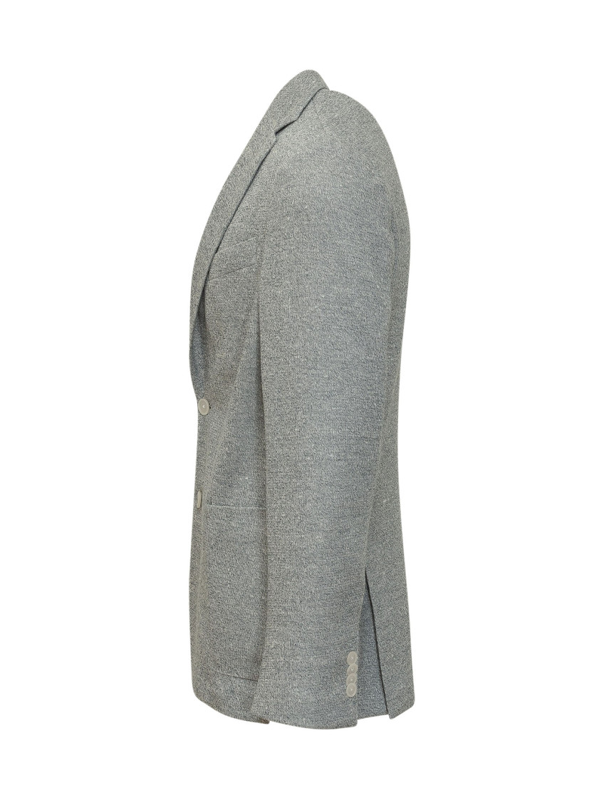 Grey Notched Lapel Blazer