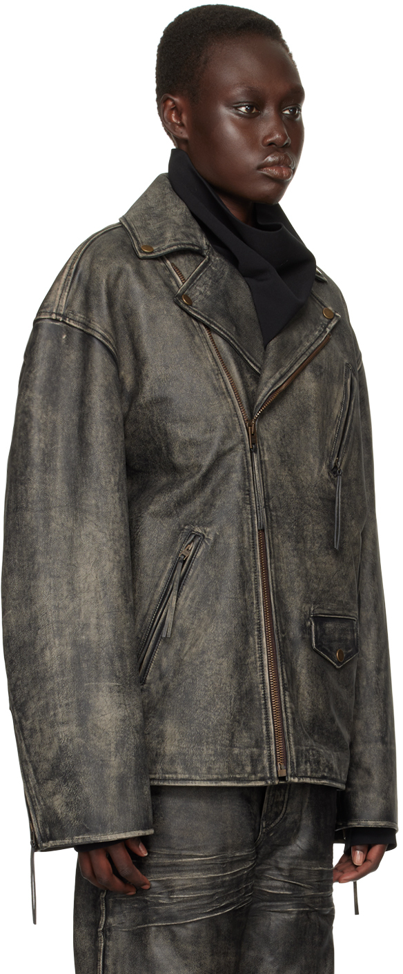 Acne Studios Black Biker Leather Jacket