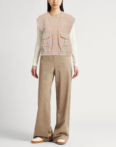 Roberto Collina Woman Vest Beige Size S Cotton, Viscose, Linen, Polyamide, Silk