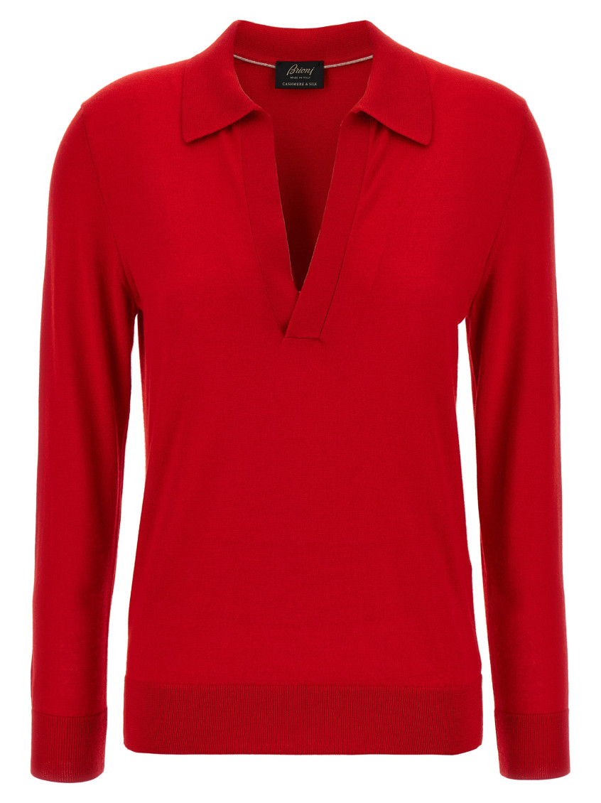 Brioni - Cashmere And Silk Shirt Polo Red