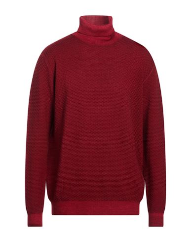 Man Turtleneck Burgundy Size XXL Merino Wool
