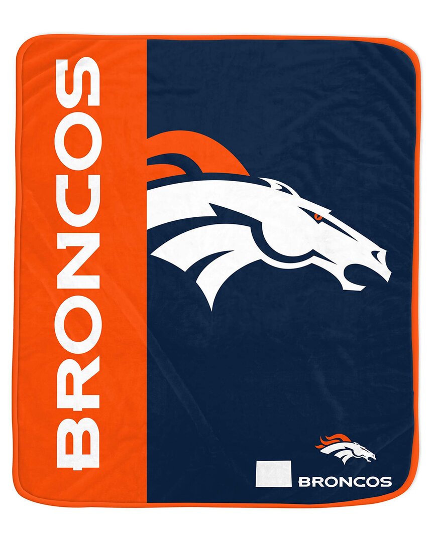 Denver Broncos Nfl Team Logo Soft Fleece Throw