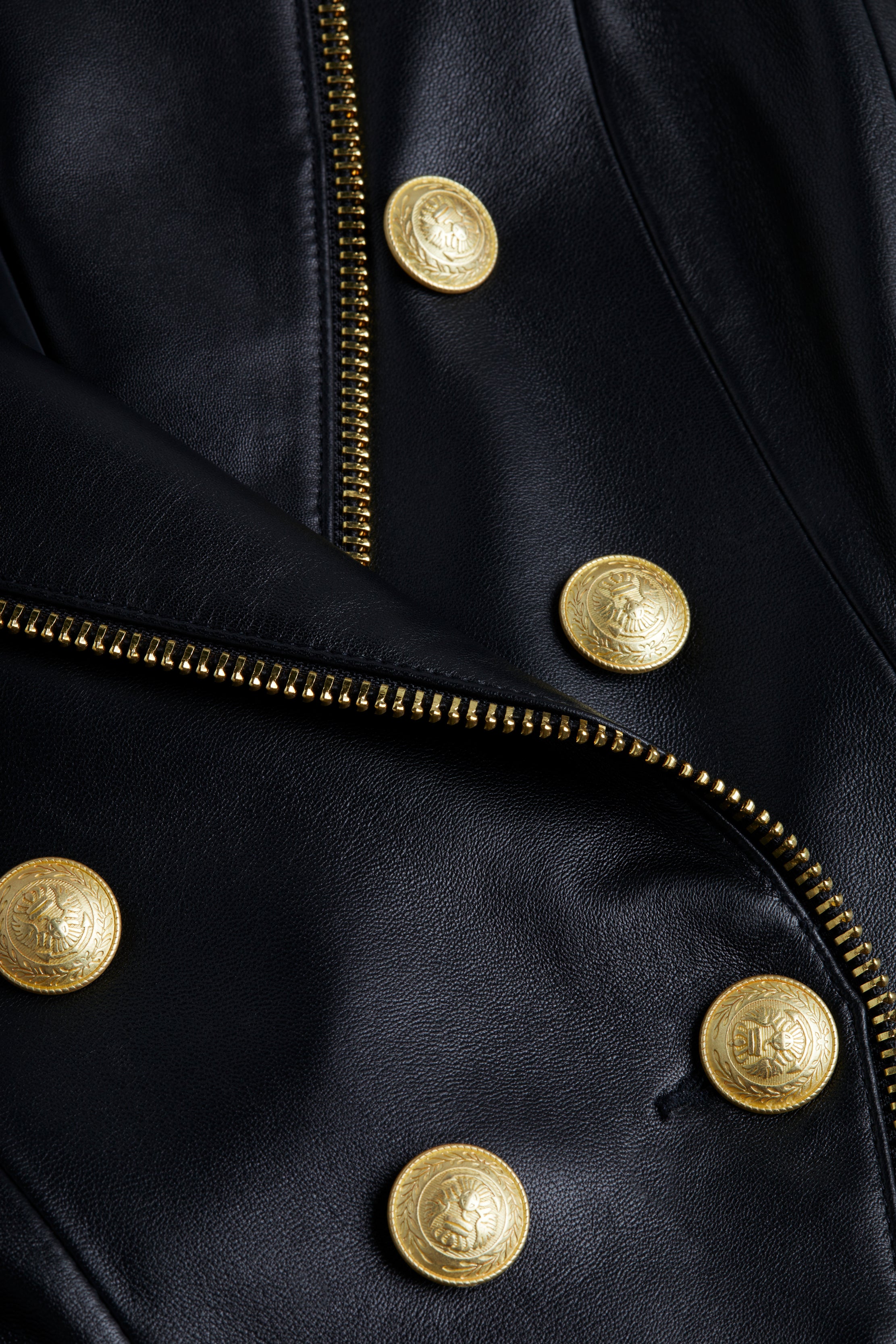 Ottilie Leather Blazer In Black