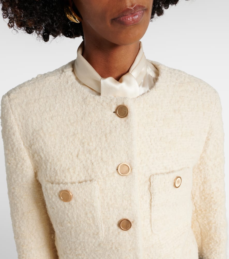 Cropped cotton and wool jacket