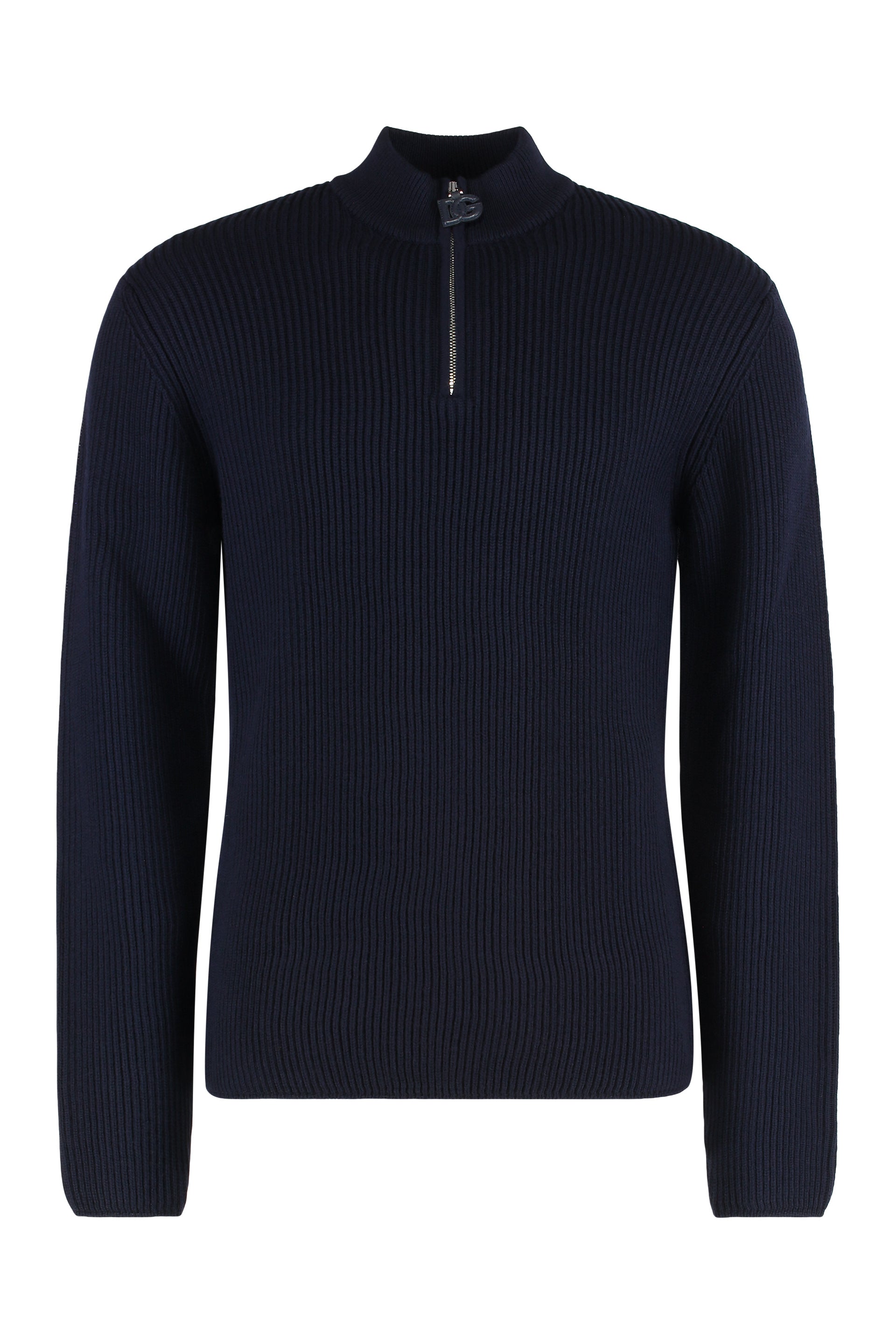 Men's Virgin Wool Zip-Collar Pullover Sweater