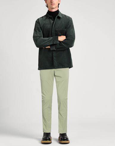 Man Pants Sage green Size 33 Cotton, Elastane