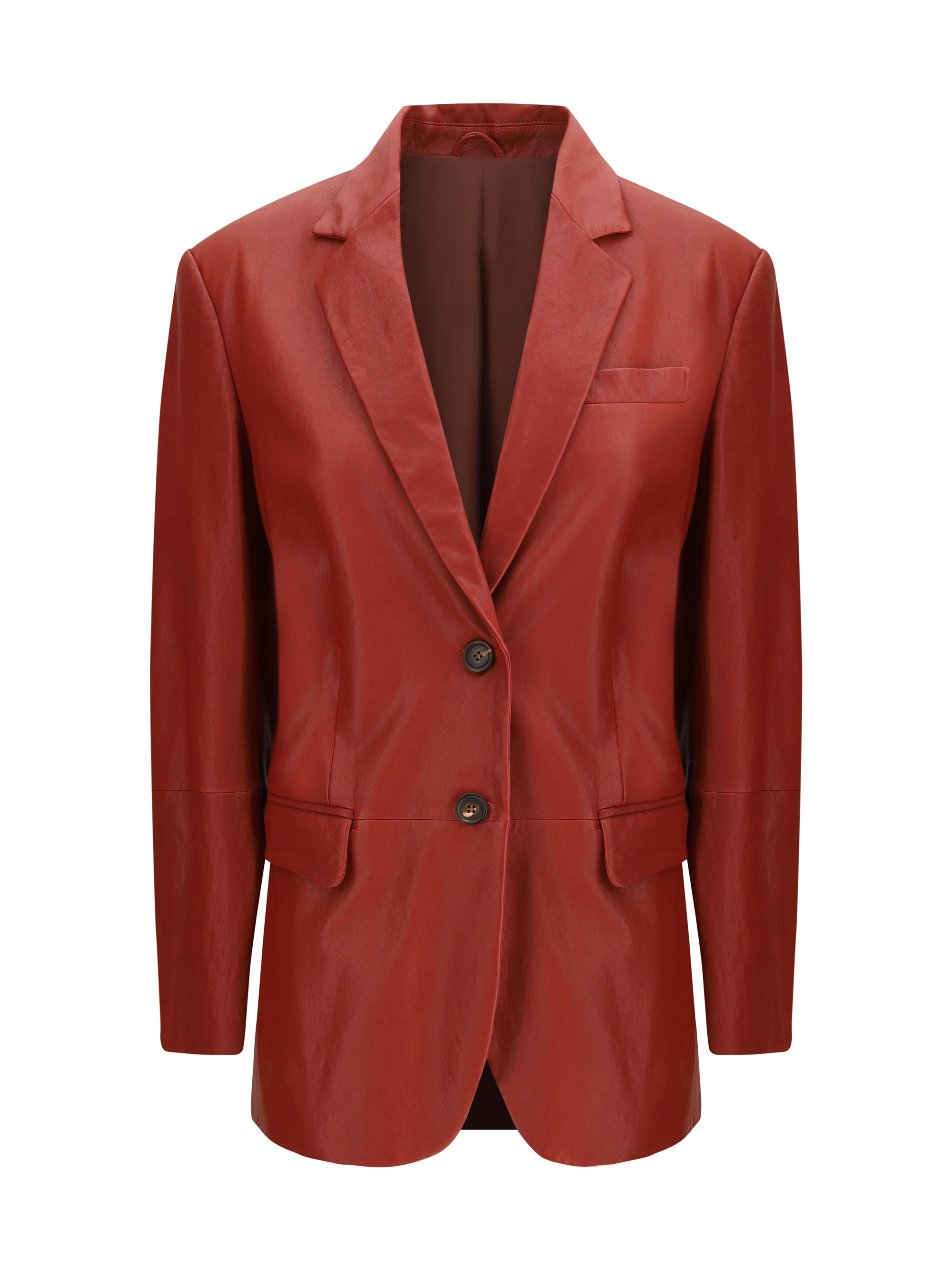 Leather blazer - Orange