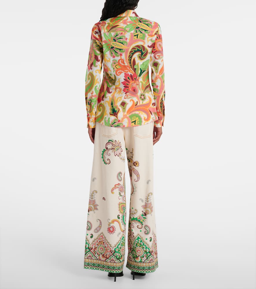 Paisley cotton-blend poplin shirt