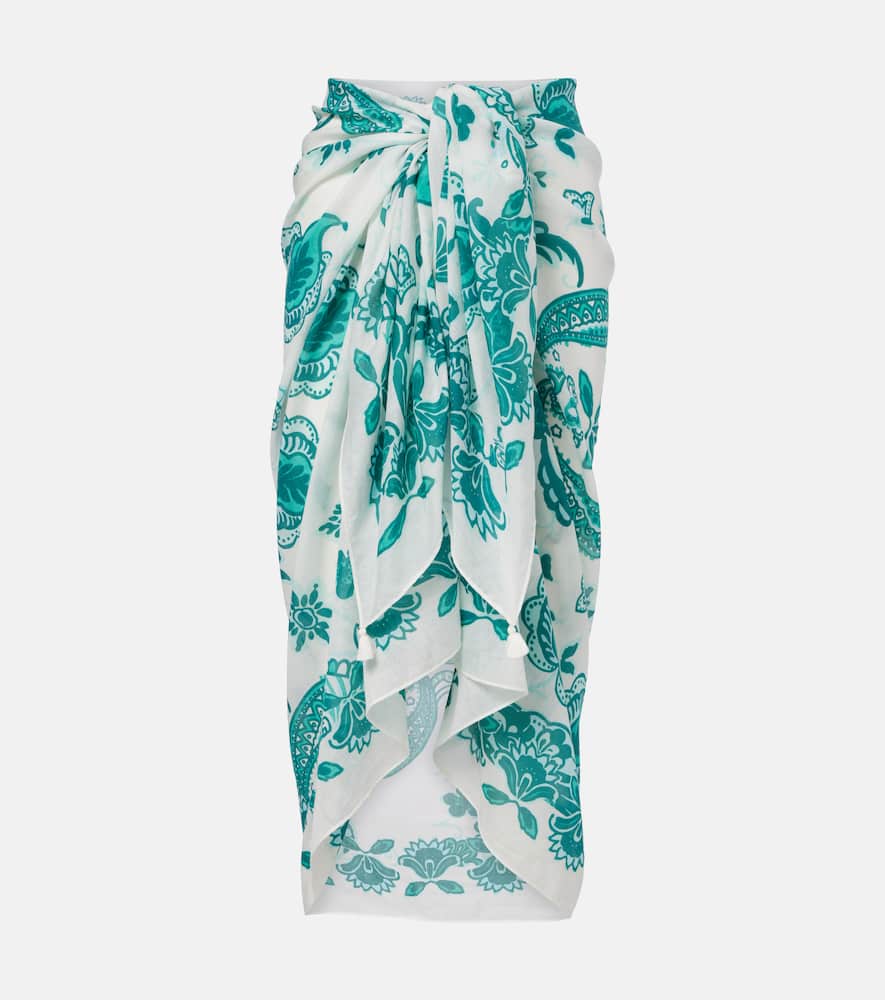Kos paisley cotton and silk beach cover-up
