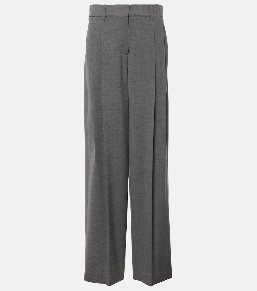 Wool wide-leg pants