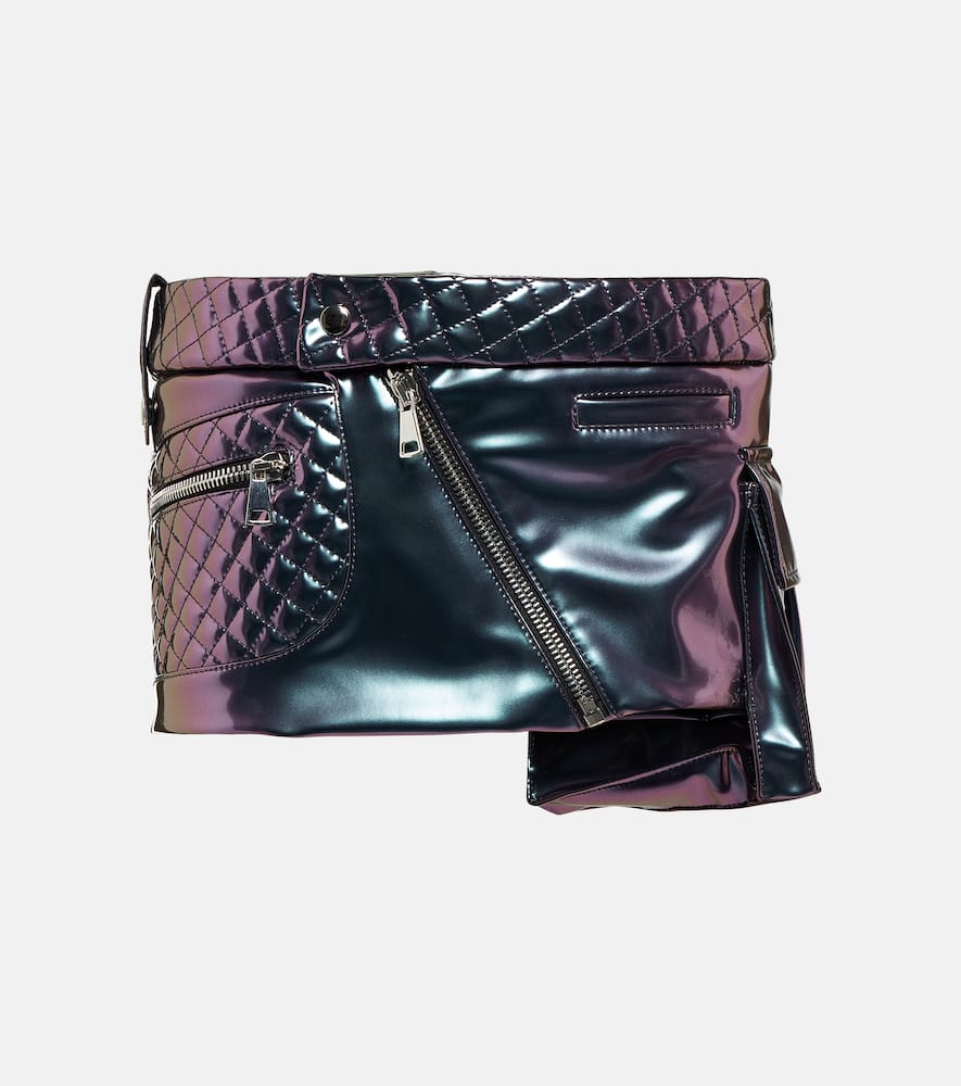 Metallic PVC miniskirt
