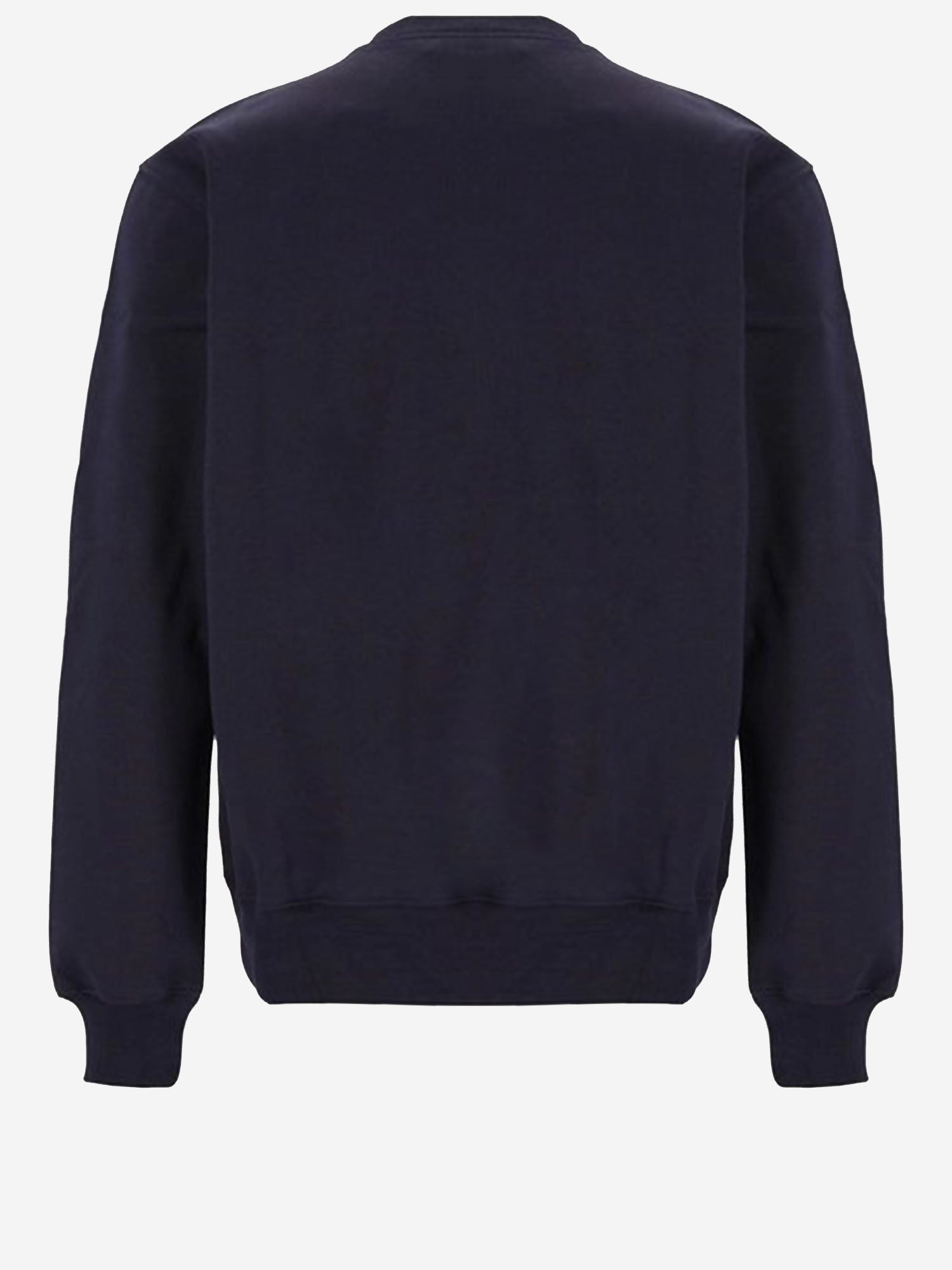Cotton-Blend Crew Neck Sweatshirt — Navy
