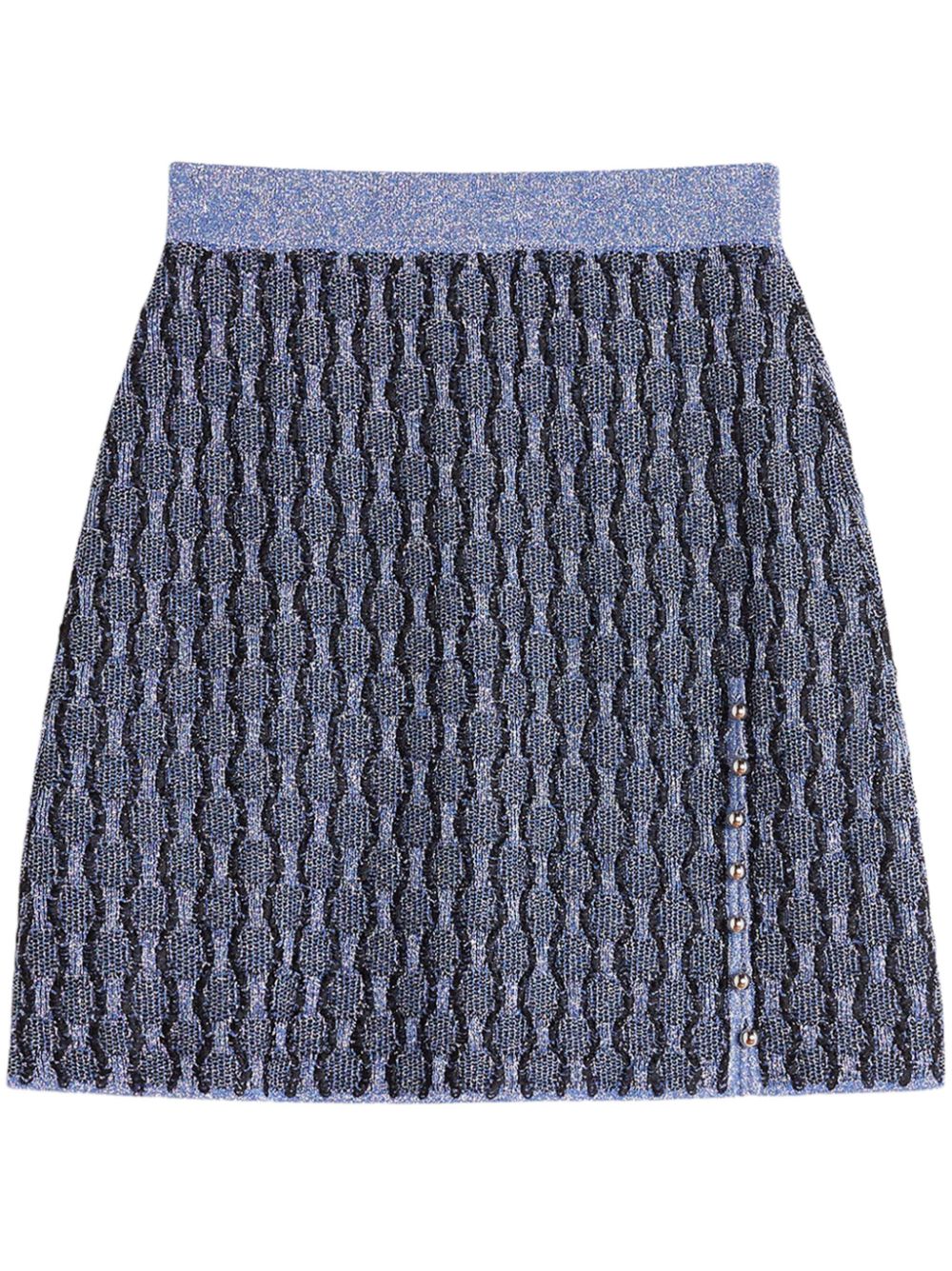 Patterned intarsia-knit mini skirt - Blue