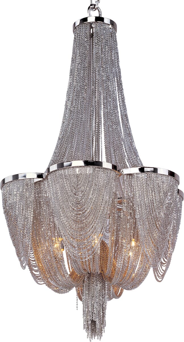 Maxim Chantilly 6-Light Silver Chandelier in Polished Nicke