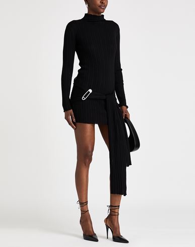 Woman Mini dress Black Size L Merino Wool, Acrylic, Polyamide