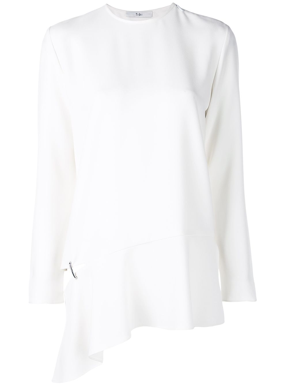 Long sleeve detached hem blouse - White