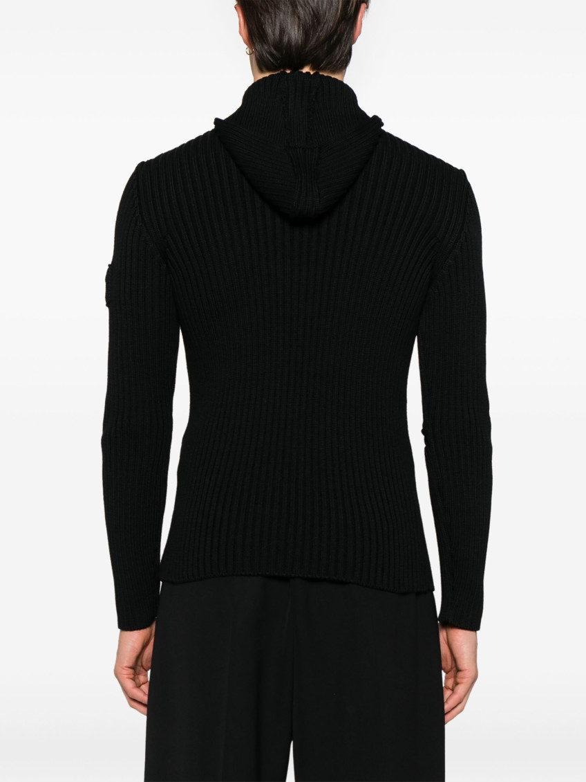 Black ribbed-knit Sweater