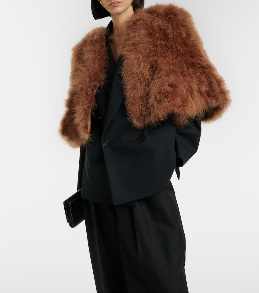 Cropped feather jacket