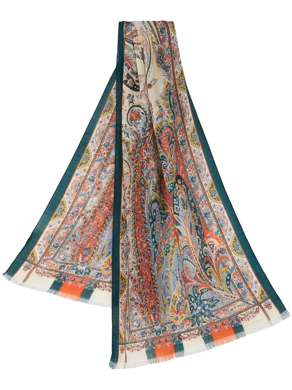 Paisley-print cashmere scarf - Green