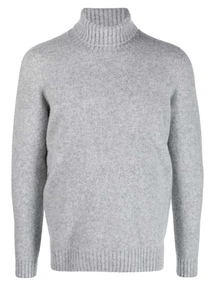 Drumohr - turtleneck knit sweater ribbed neck hem cuff
