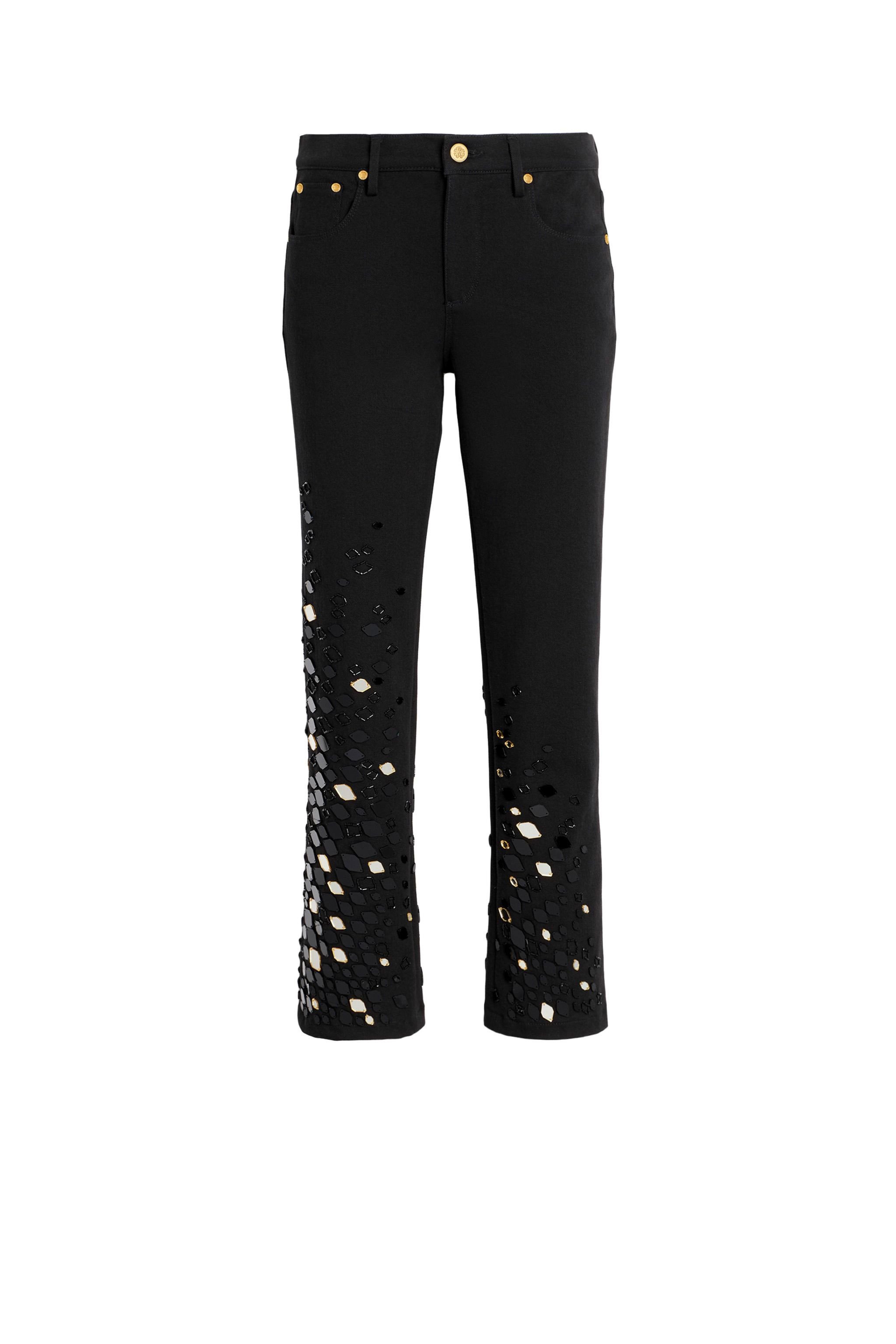 Mirror Snake Embroidery Jeans