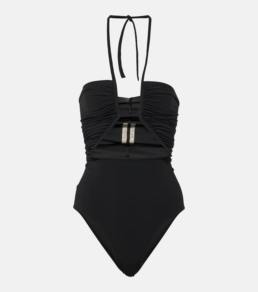Halterneck cutout swimsuit