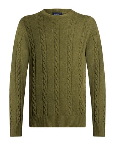 Man Sweater Military green Size M Wool, Polyamide