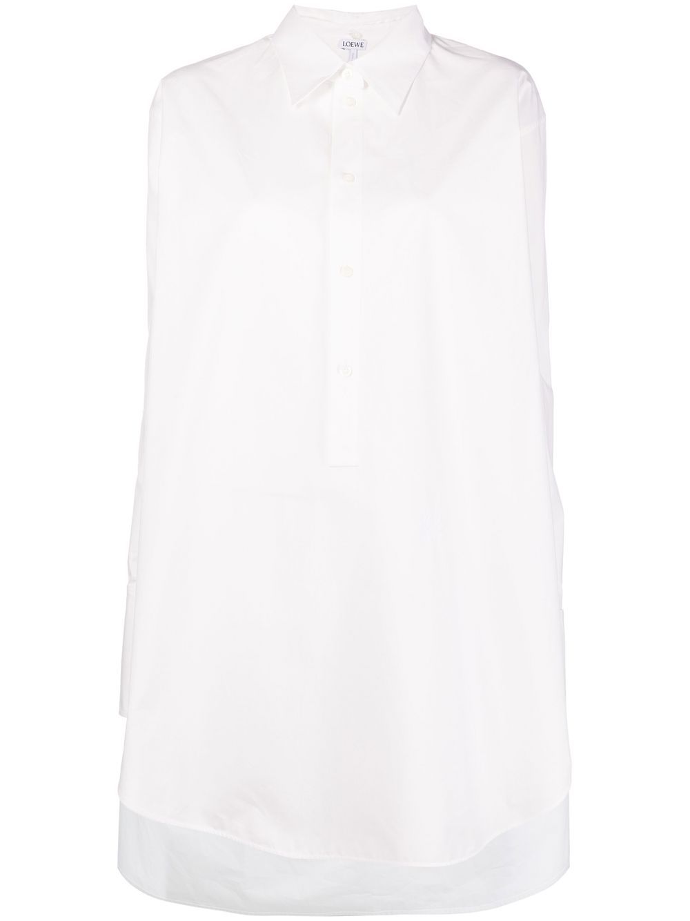 Detachable collar shirt dress - White