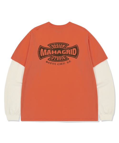CROSS LOGO THERMAL LS TEE ORANGE