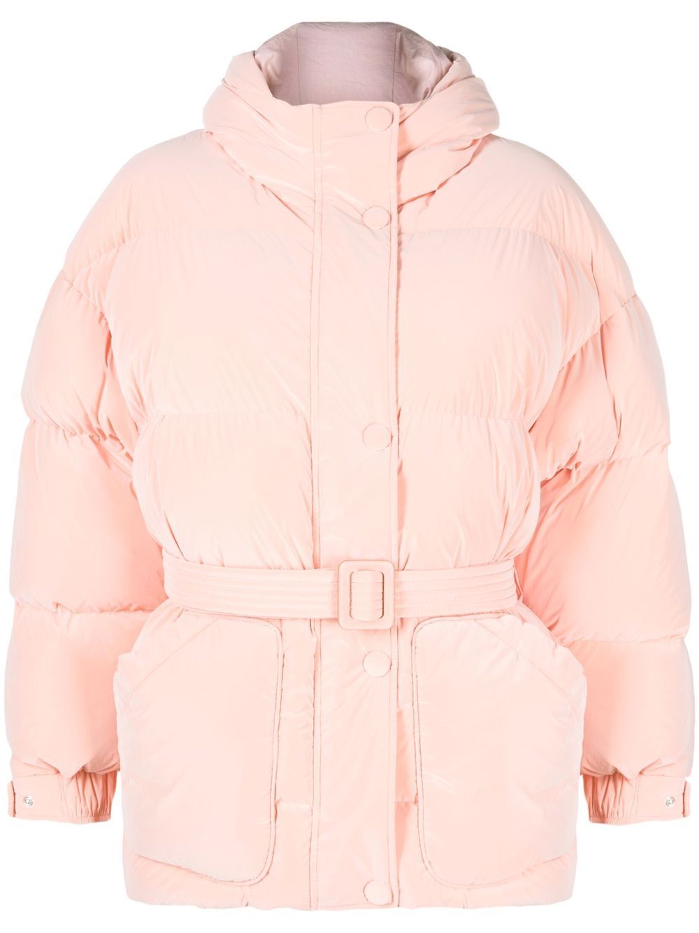 Belted puffer jacket - Pink