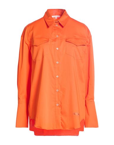 Woman Shirt Orange Size 4 Cotton, Polyamide, Elastane