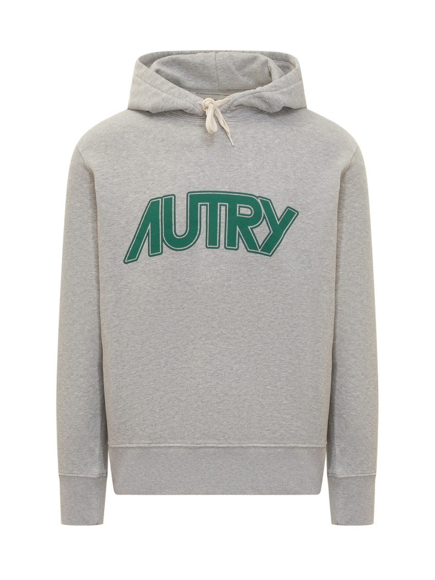 Logo-print cotton hoodie - Grey