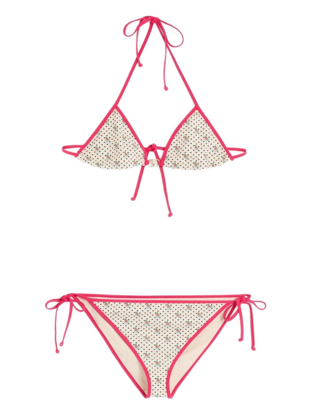 Valentino Garavani GELATINI PRINT LYCRA BIKINI WITH POLKA DOTS - Pink