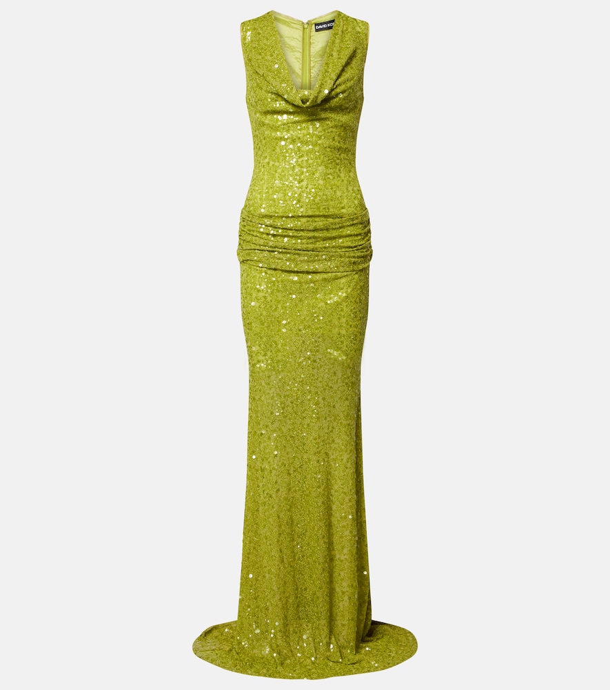 Sequined draped gown