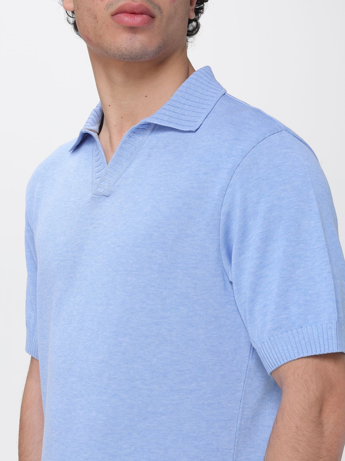 Polo Shirt Men color Gnawed Blue
