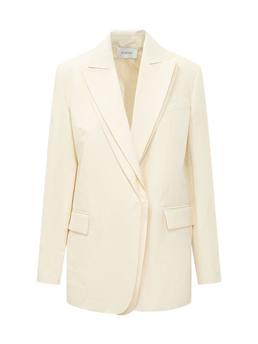 Double-collar Blazer In Viscose Blend