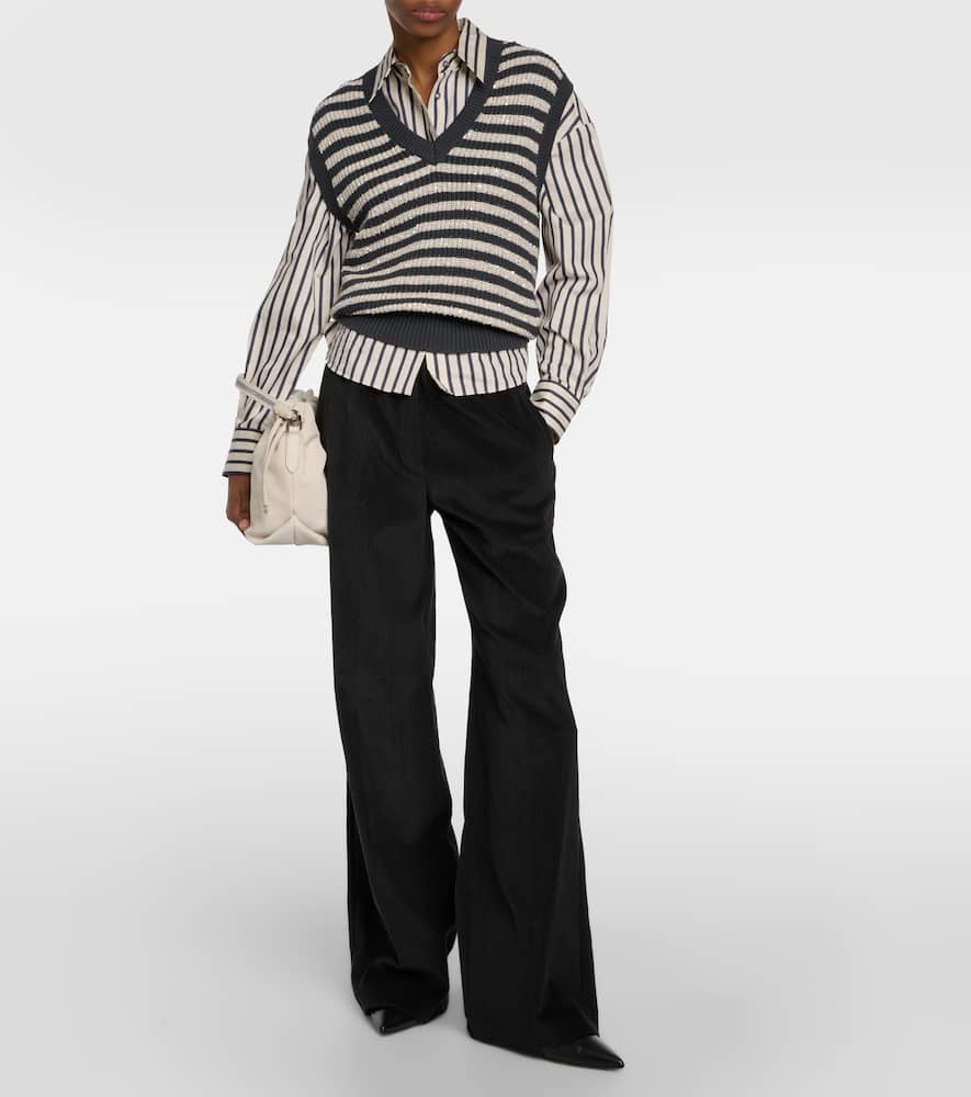 Corduroy wide-leg pants