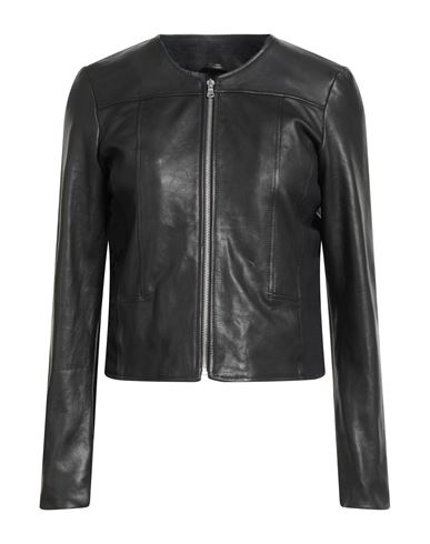 Woman Jacket Black Size L Leather, Viscose, Nylon, Elastane