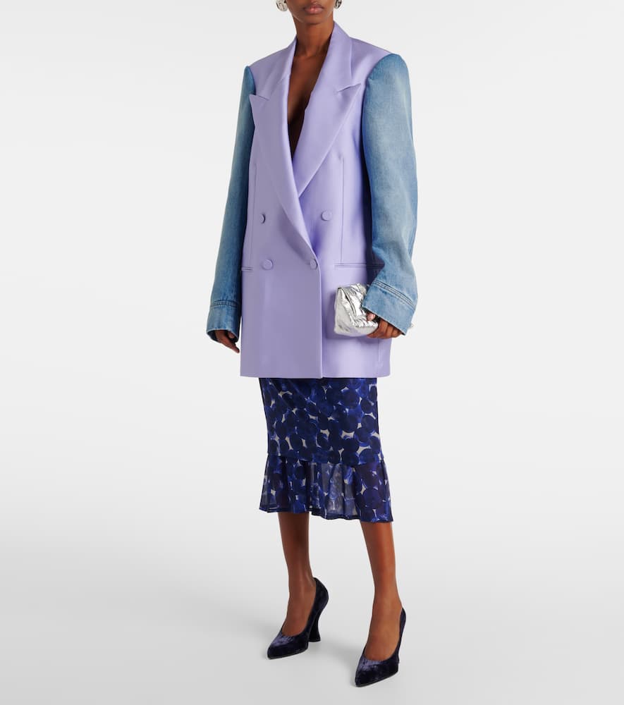 Denim-trimmed blazer