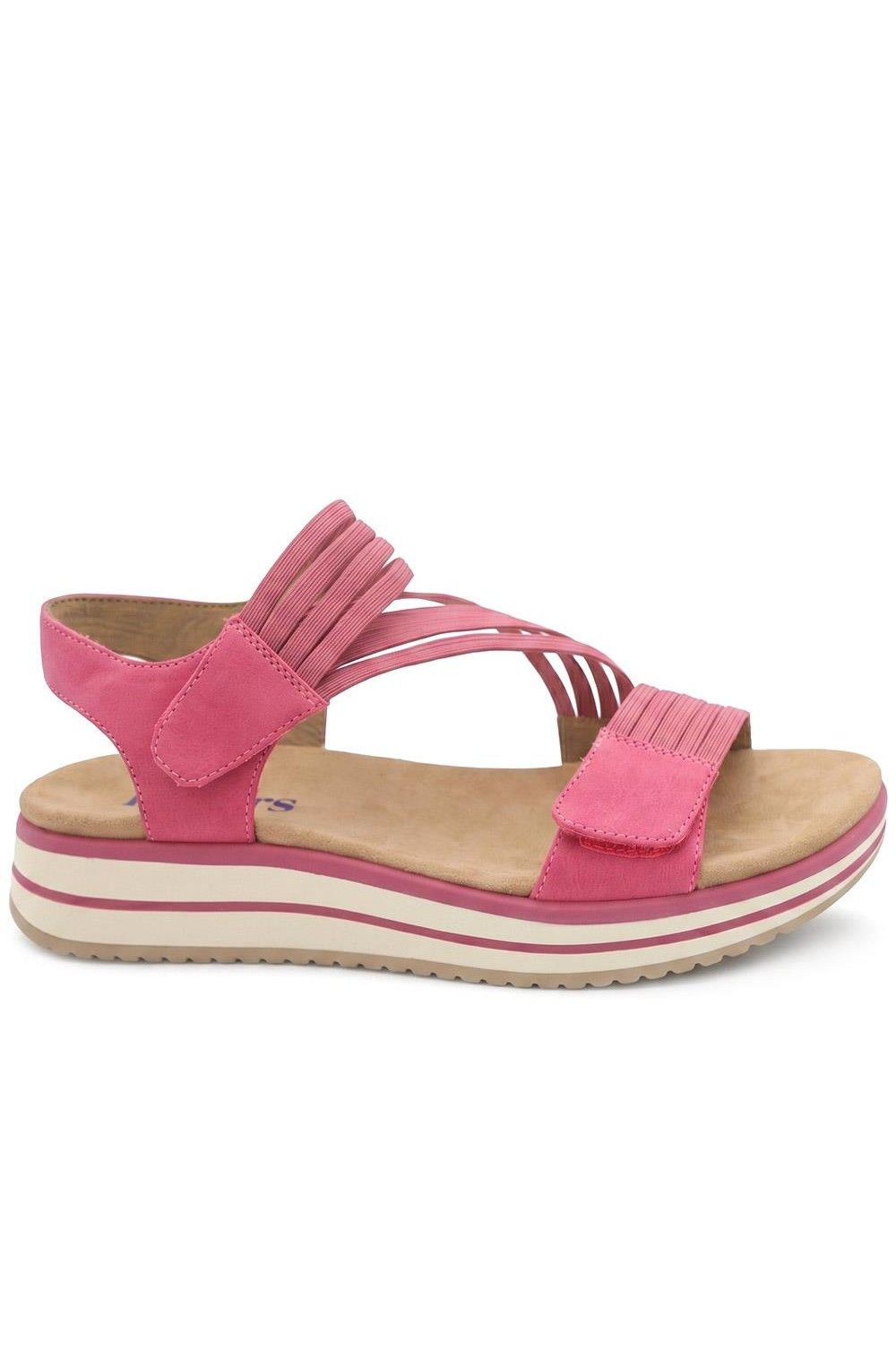 Pavers Women's Chunky Lightweight Adjustable Sandals in Bright Pink