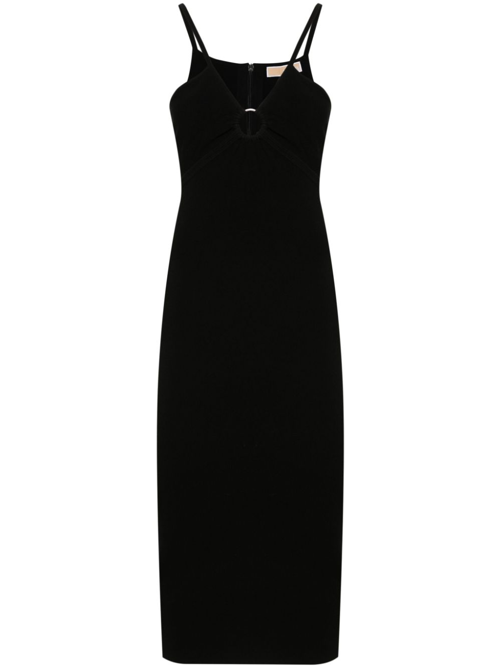 Cut-out detail knitted midi dress - Black