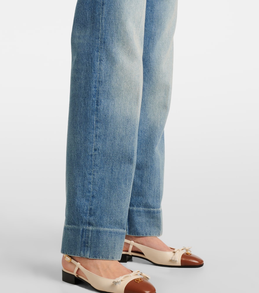 Faded wide-leg jeans
