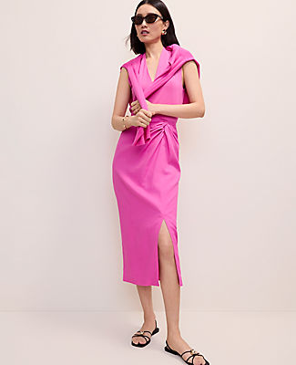 Ann Taylor Petite Knotted Pencil Skirt in Linen Blend