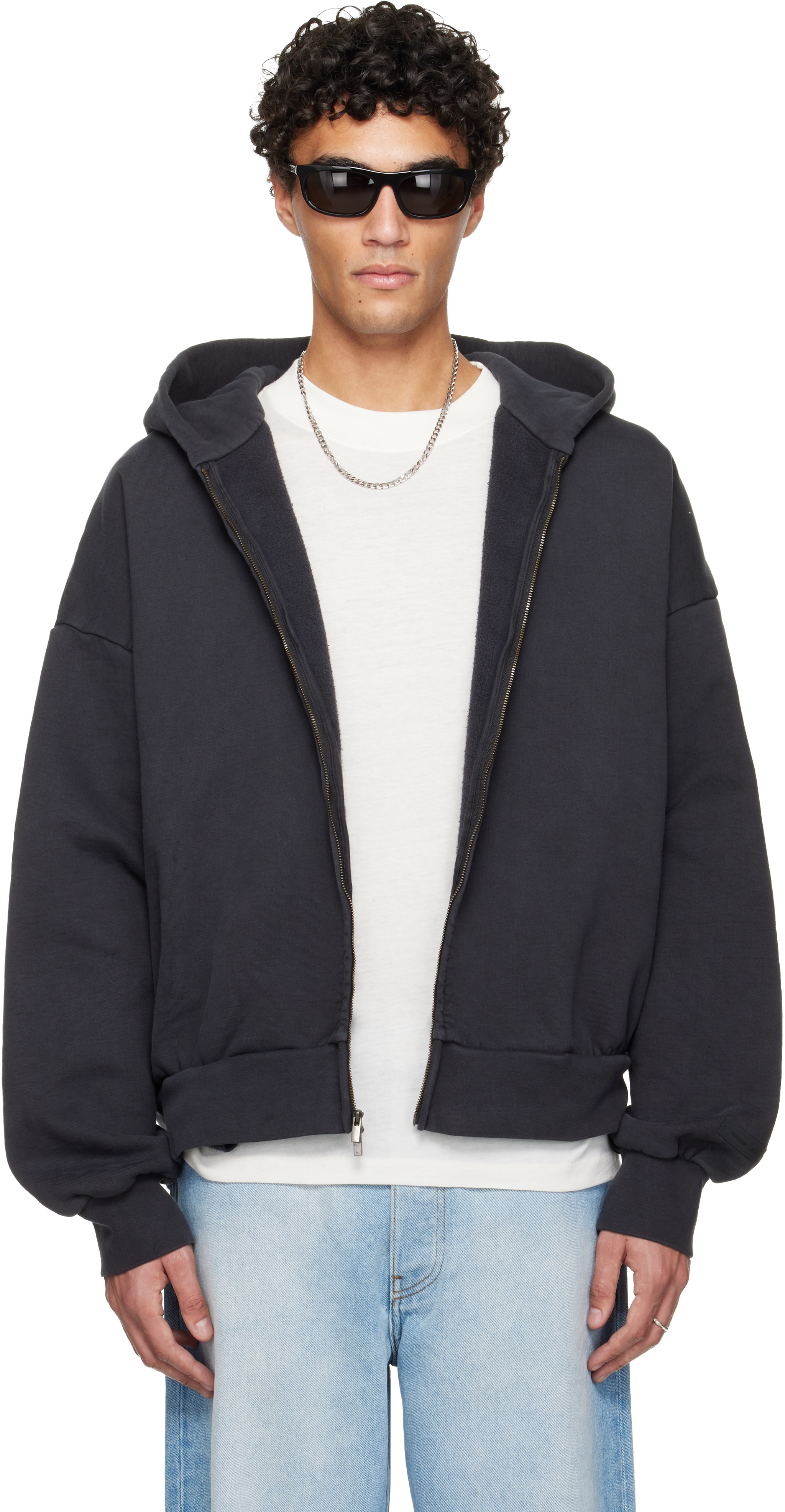 Black Holiday Embroidered Classic Full Zip Hoodie