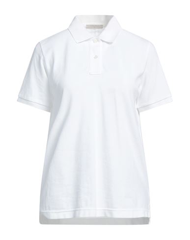 Woman Polo shirt White Size S Cotton, Elastane