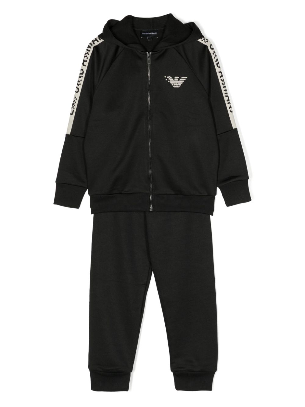 Logo-print zip-up tracksuit - Black