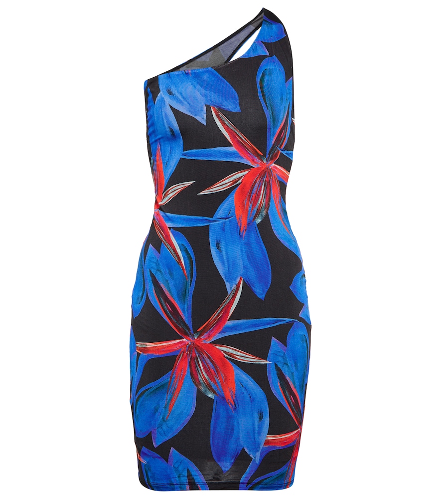 Plunge one-shoulder minidress