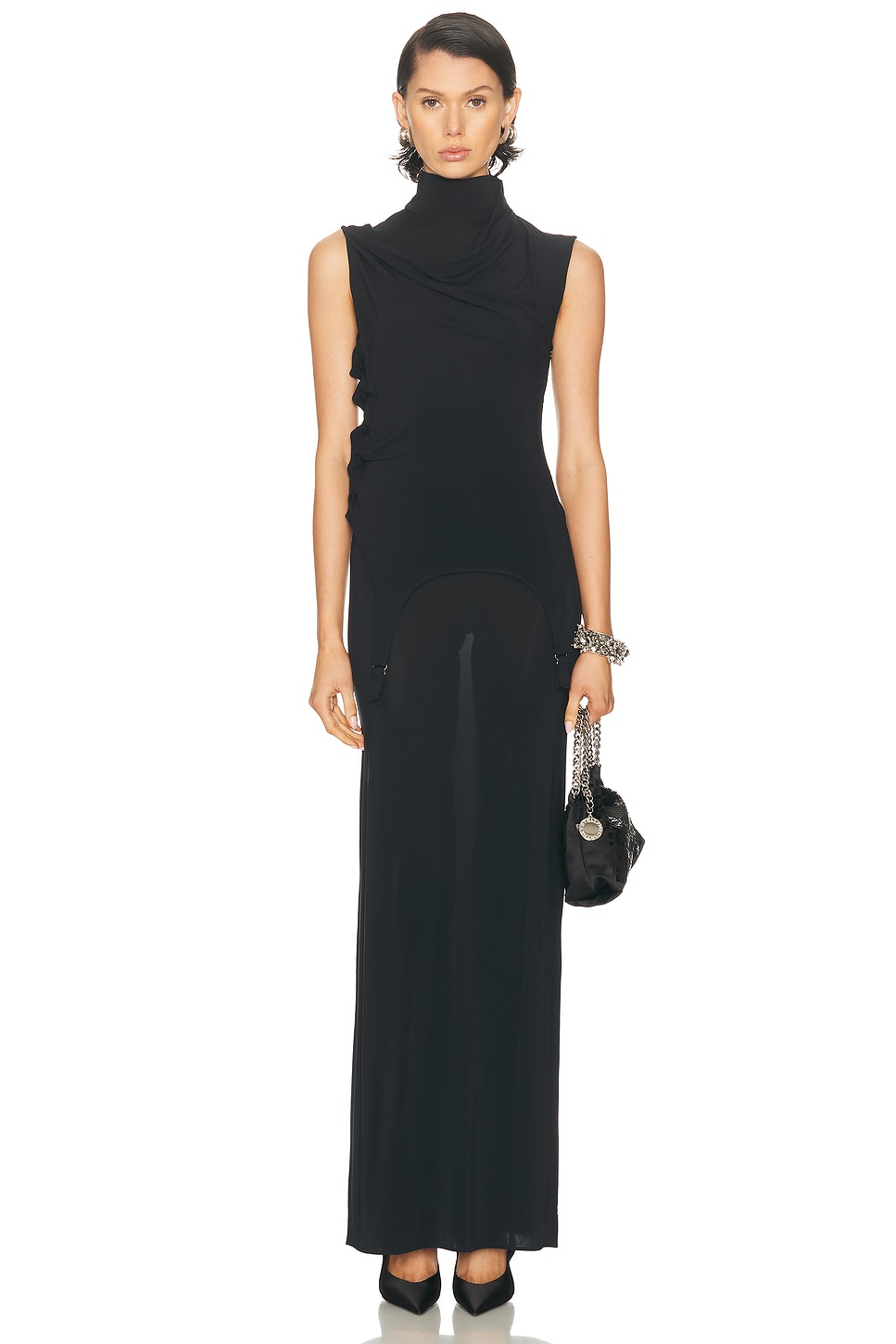 Jean Paul Gaultier Lingerie Garter Long Dress in Navy
